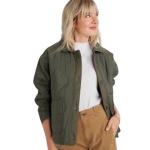 OLD NAVY Oversize Hunter Green Quilted Utility Jacket Patch Pockets  Sz 2X